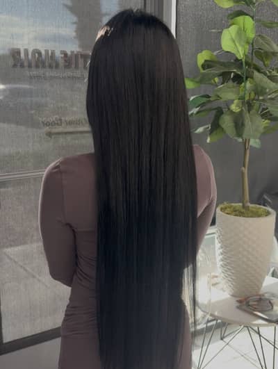 Blonde to Black Color Transformation with 26" Tape-In Extensions